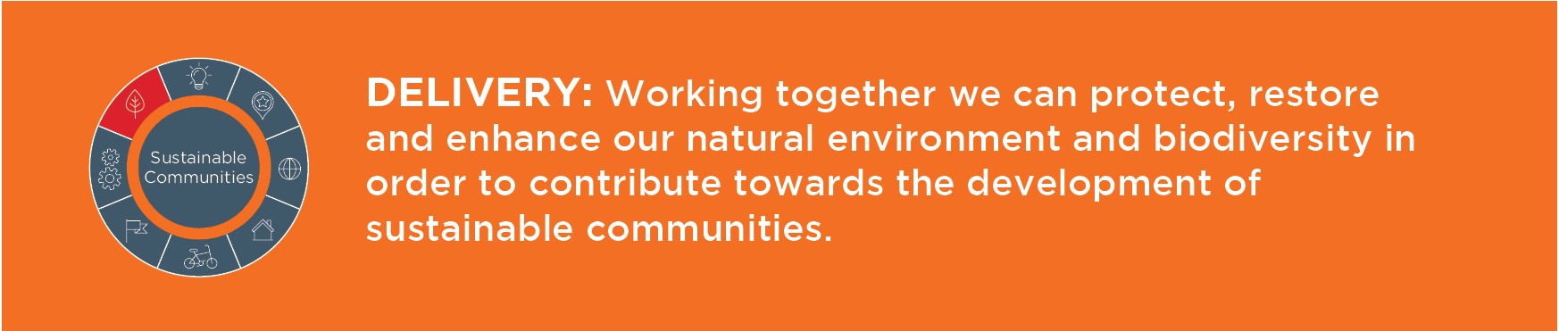 Working together we can protect, secure and enhance our natural environment and biodiversity in order to contribute towards the development of sustainable communities.