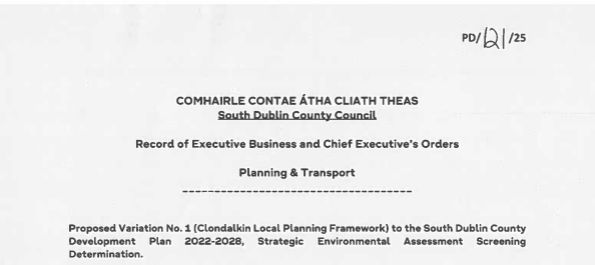 Image Showing the Title of the CE order for the SEA Determination