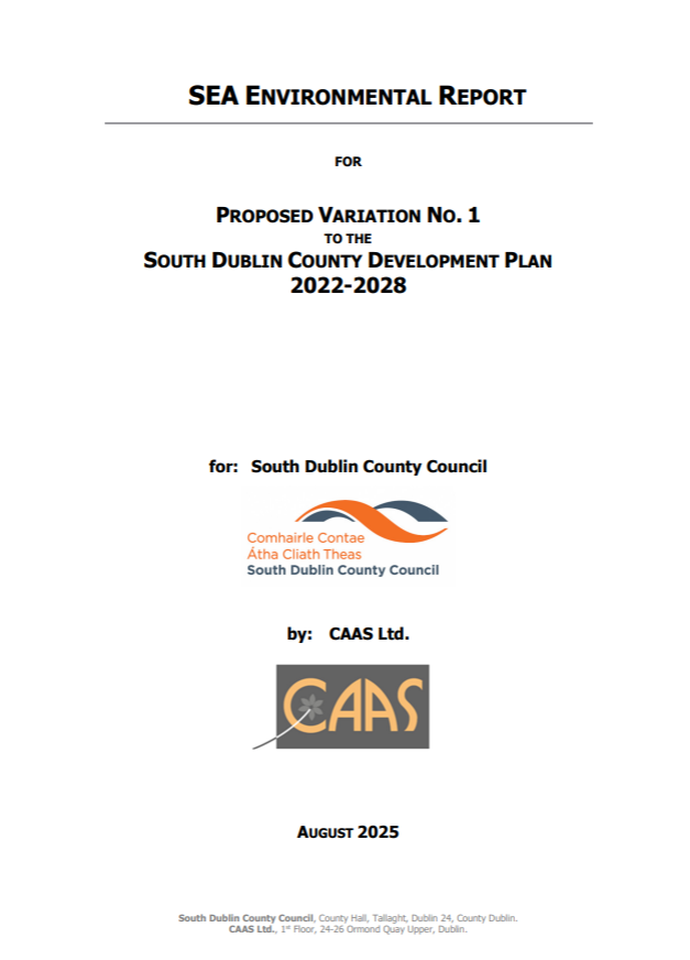 Image showing the Title Page of the SEA Environmental Report