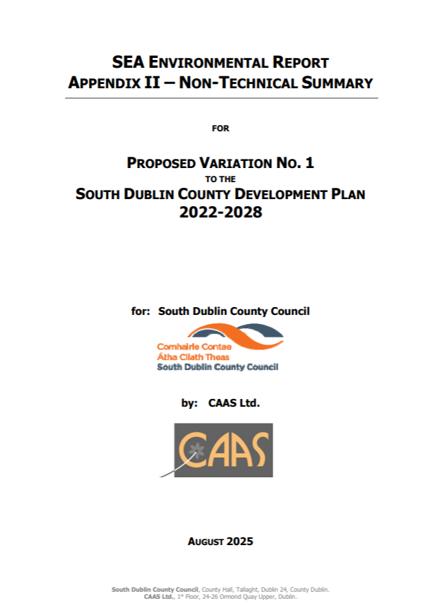 Image Showing the Title page of the Environmental Report Non-Technical Summary
